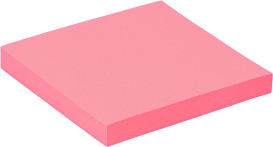 Memoblok quantore 76x76mm roze | Omdoos a 6 stuk x 100 vel | 6 stuks