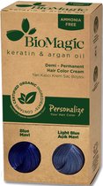 Blauw / Licht Blauw Demi Permanent - Natuurlijke Haarkleuring - Biologische Haarverf- verrijkt met Keratine en Arganolie, zonder Ammoniak, PPD en Resorcinol - Dierproefvrij - Organic - Personalize Your Hair Color With BioMagic Haarverf