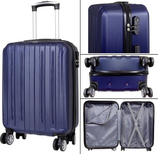 bugatti Corium 3-delige harde kofferset, 4 wielen, TSA cijferslot, zilver