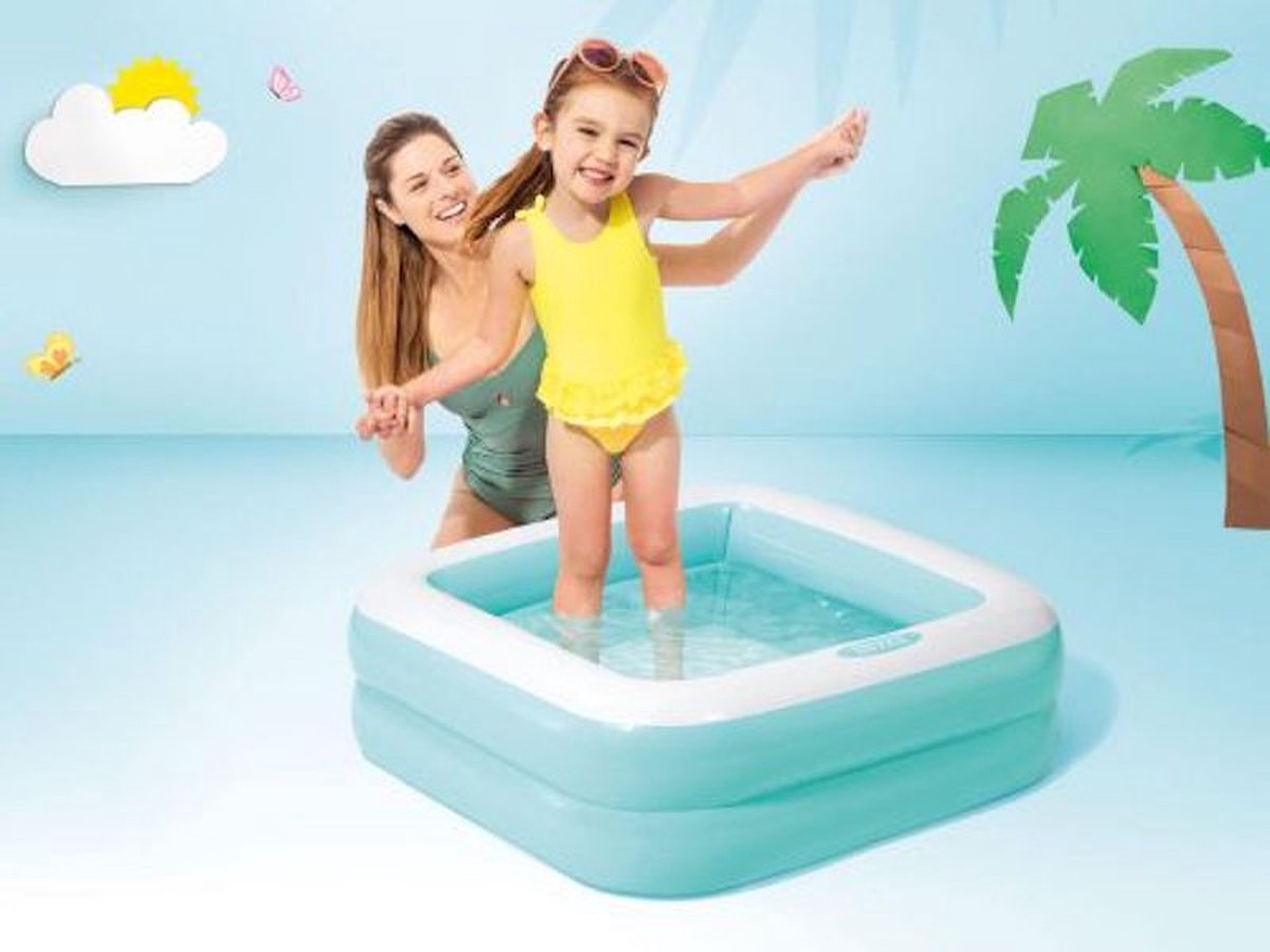 Intex - Kinder zwembad - Baby zwembad - Blauw - Vierkant - Comfortabel - Tot 3 jaar