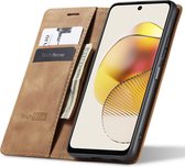 Hoesje geschikt voor Motorola Moto G73 - Book Case Leer Slimline Bruin
