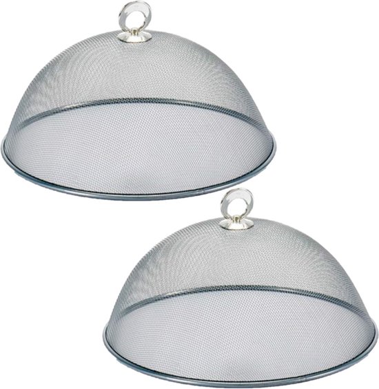 Vliegenkap/voedselkap voor voedsel van metaal 30 cm - Eten/voedsel beschermen tegen ongedierte - Afdekkappen van Voordeelmarkt.com — afbeelding 3
