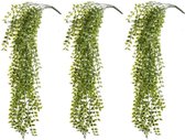 3x Kunstplanten groene ficus hangplant/tak 80 cm UV bestendig - Nepplanten/neptakken - Ficus klimop