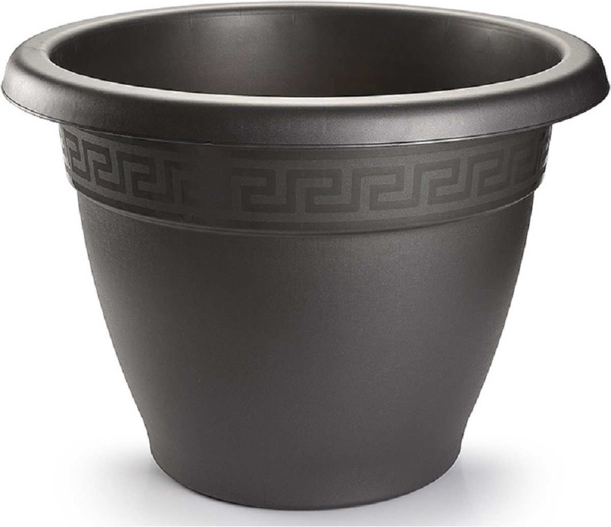 PlasticForte Plantenpot - antraciet - kunststof - 16 x 11 cm - voor buiten - bloempot
