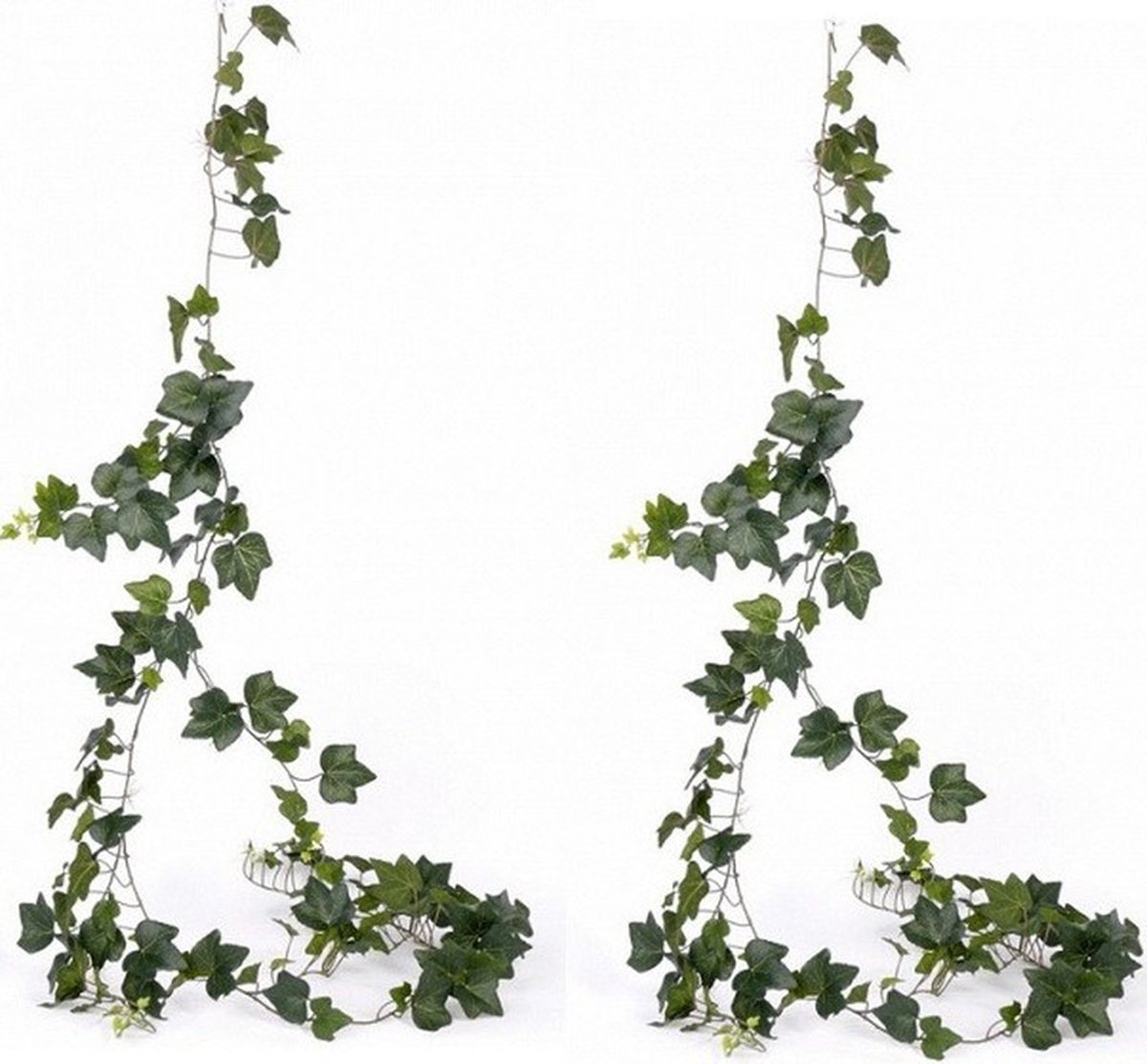 Bellatio Flowers & Plants Kunstplant Hedera klimop - 2x - 205 cm - voor binnen - groene kunstplanten decoraties