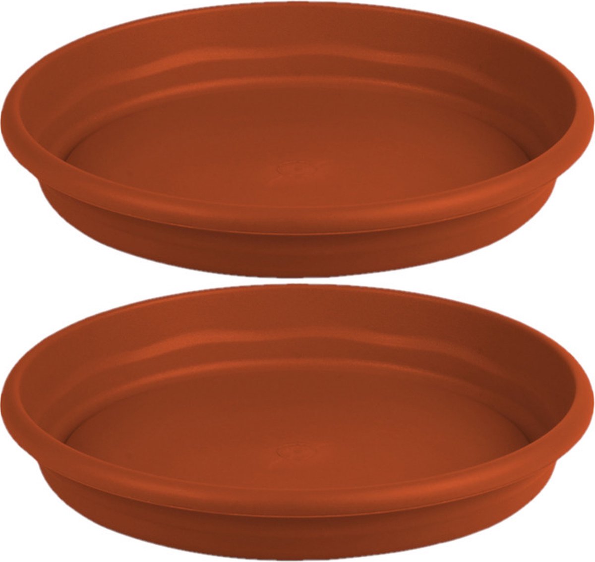 Hega Hogar Opvangbord - 2x - terracotta - kunststof - D26 cm - onderschaal/opvangbord
