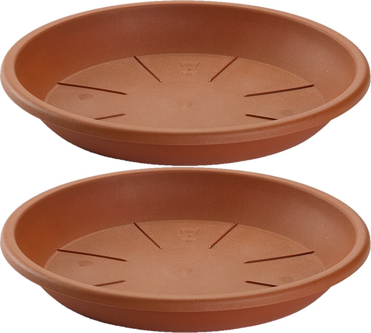 Opvangschaal/onderbord Plantenpot - 3x stuks - terracotta - D20 cm - Kunststof - voor pot Dia 25/30 cm