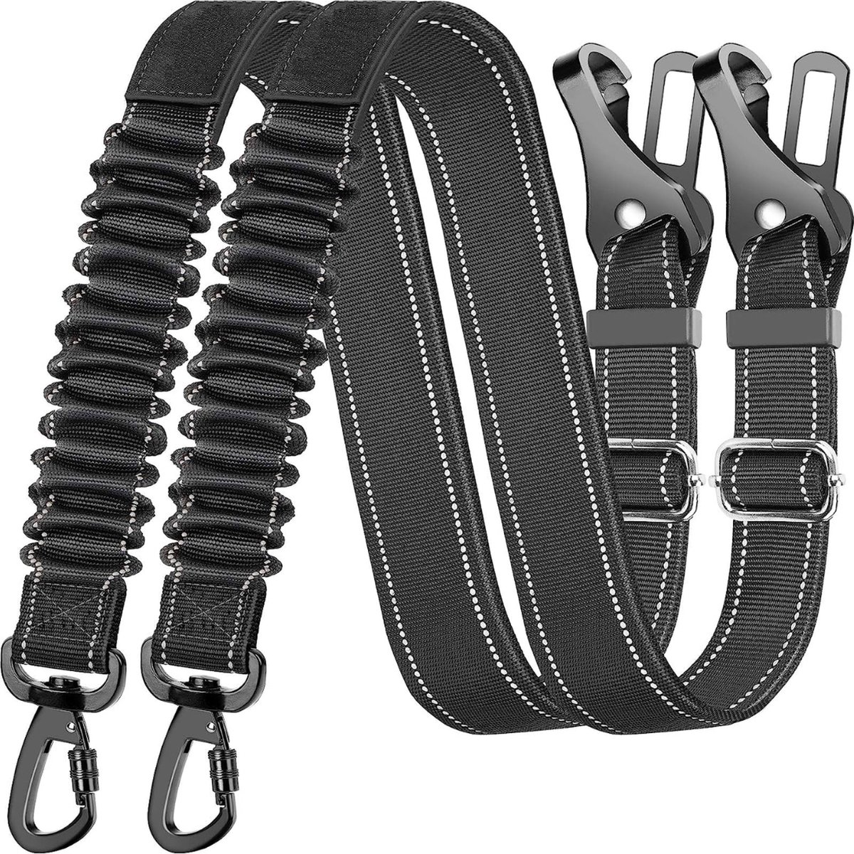 Harnais Voiture pour Chiens Lot de 2 Une Sangle Réglable Ceinture