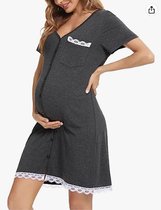 Zwangerschaps nachthemd maat S antraciet