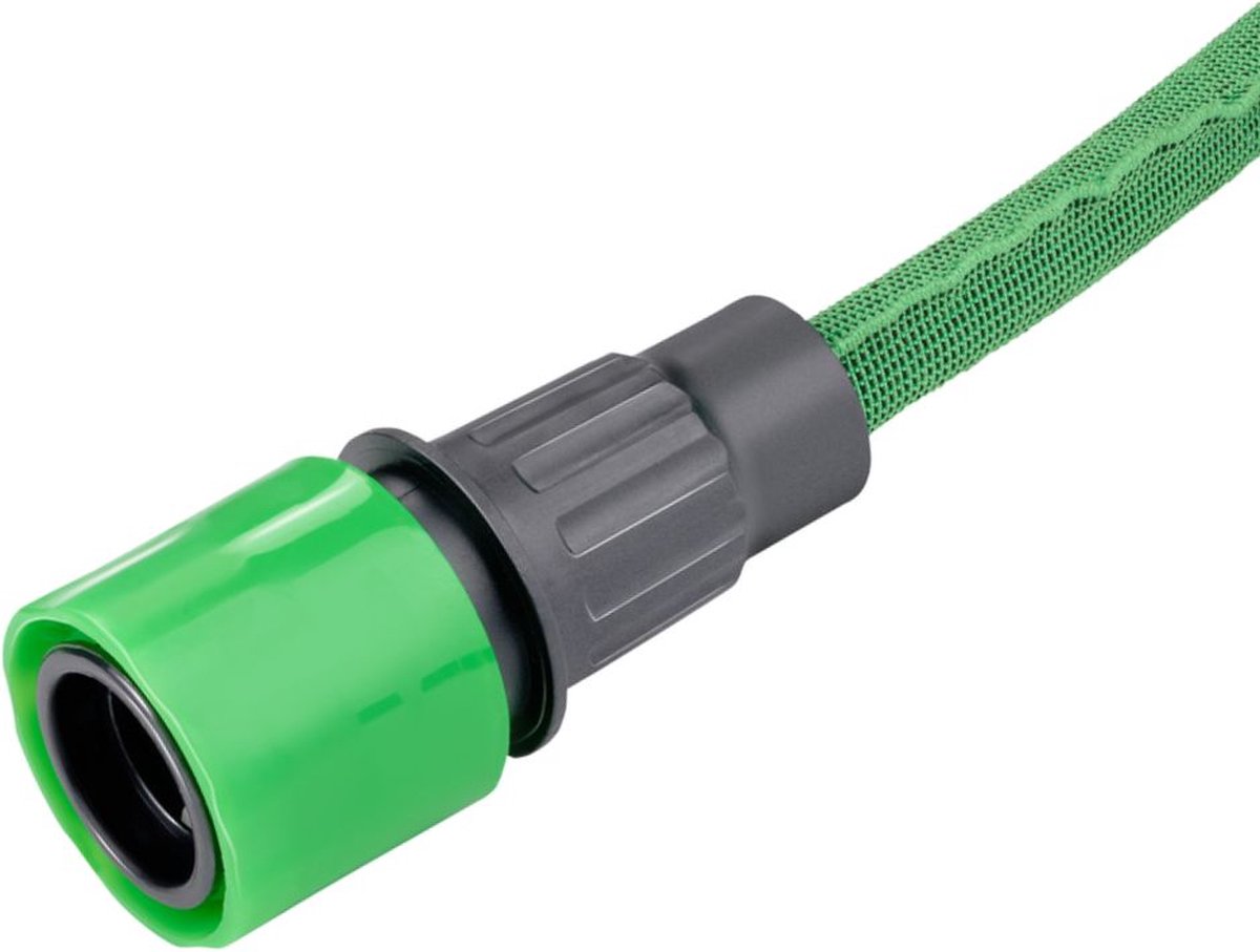 Kinzo Flexibele Tuinslang 10M - Incl. Opzetstuk - Sproeikop met 7 Spraystanden - Kunststof - Groen/Grijs thumbnail 3