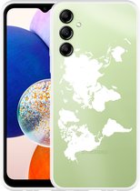 Cazy Hoesje geschikt voor Samsung Galaxy A14 4G/5G World Map