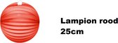 Lampion rood 25cm - festival thema feest verjaardag party papier BBQ strand licht fun