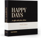 Tafelboek - fotoalbum - Happy Days - maat S - zwart - goud - linnen kaft - koffietafelboek - album - fotoboek - woonaccesssoires - textiel boek - 30 pagina's - plakalbum - abstract - decoratief item