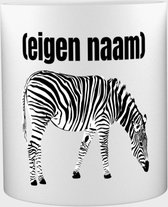 Akyol - zebra met eigen naam Mok met opdruk - zebra - dieren liefhebber - mok met eigen naam - iemand die houdt van zebra's - verjaardag - cadeau - kado - geschenk - 350 ML inhoud