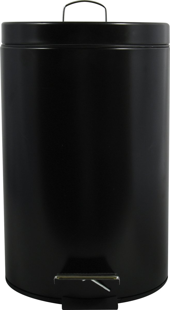 Goedkoopste MSV Prullenbak/pedaalemmer - metaal - zwart - 12 liter - 25 x 40 cm - Medium-size