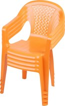 Sunnydays Kinderstoel - 4x - oranje - kunststof - buiten/binnen - L37 x B35 x H52 cm - tuinstoelen