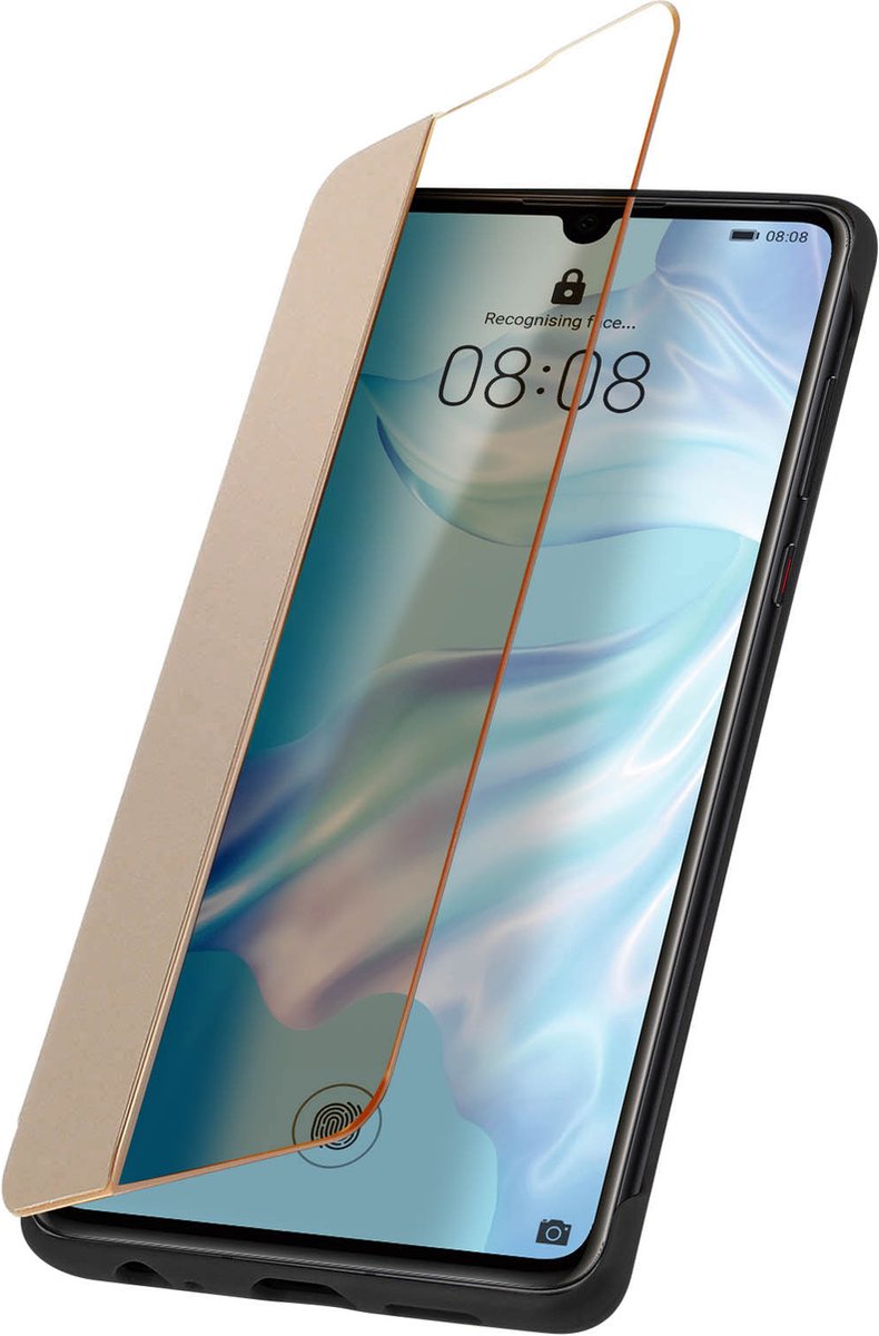 Avizar Foliohoes Geschikt voor Huawei P30 met Smart Window - goud, Goud
