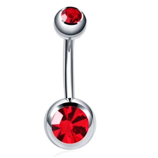 piercing nombril acier chirurgical / Rouge / piercings nombril avec boule - Jelegance