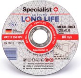 10 pièces - Long life, disque à tronçonner 125 mm x 0 INOX - disques à tronçonner ''Specialist+''