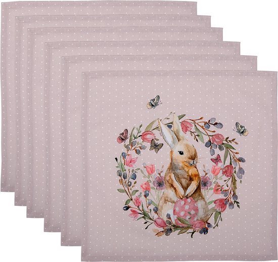 FIUHP Set van 6 stoffen servetten, 45 x 45 cm, katoenen en
