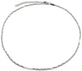 Ketting Twist - Schakel 2,5 mm - RVS - Lengte 40-45 cm - Zilverkleurig