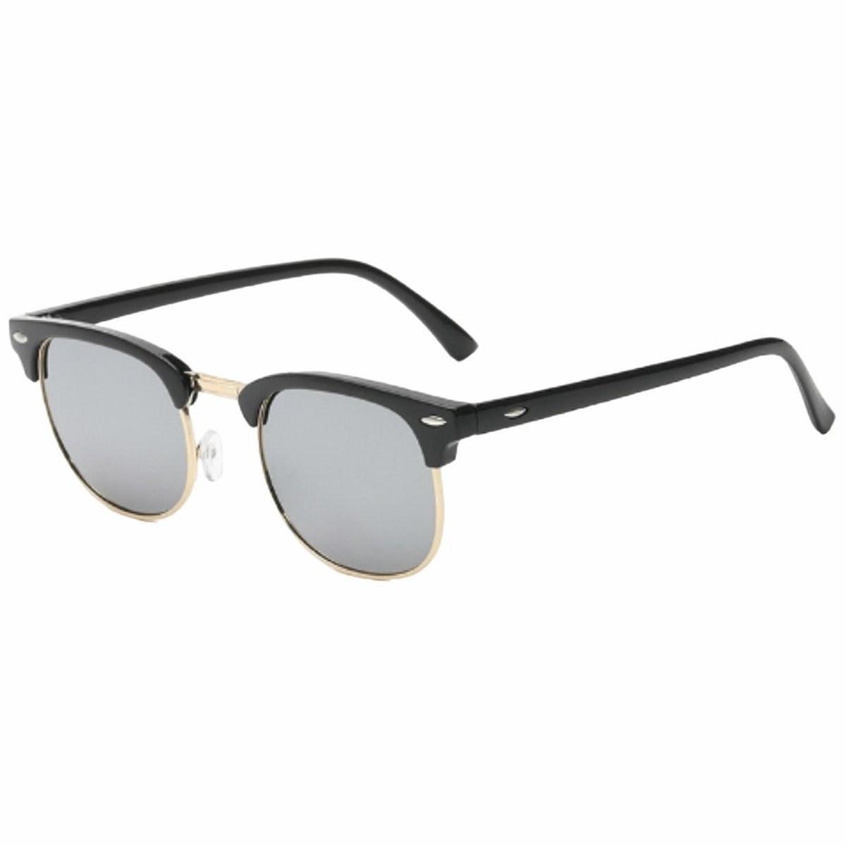 Fako Sunglasses® - Club Style Zonnebril - Polariserend - Dames - Heren - Zwart/Goud - Zilver