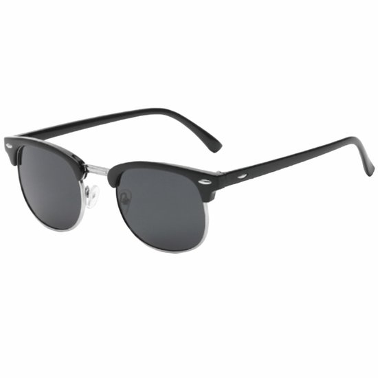 Fako Sunglasses® - Club Style Zonnebril - Polariserend - Dames - Heren - Zwart/Zilver