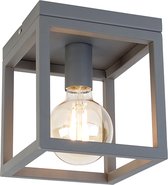QAZQA cage - Moderne LED Smart Plafondlamp incl. wifi - 1 lichts - L 18 cm - Donkergrijs - Industrieel - Woonkamer | Slaapkamer | Keuken