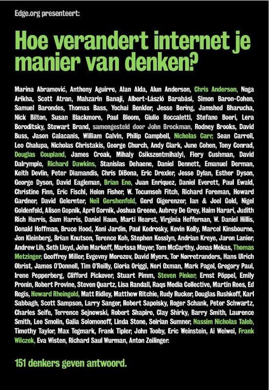 Cover van het boek 'Hoe verandert internet je manier van denken?' van J. Brockman