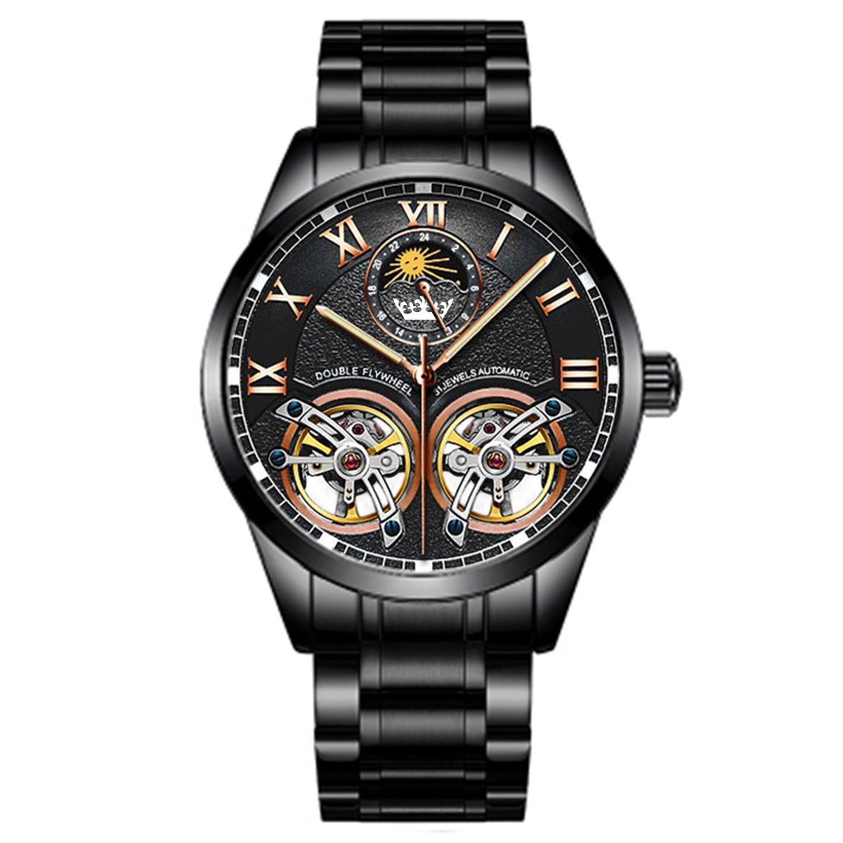 Victorious Zwart Stalen Heren Horloge - Infinity - Ø41mm