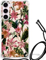Telefoon Hoesje Geschikt voor Samsung Galaxy S23 Leuk Hoesje met transparante rand Bloemen