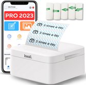 Qual.® Label Printer Pro 2023 - Étiqueteuse - Outil d'étiquetage - Écrivain d'étiquettes - Printer sans fil - Printer Étiquettes - Rouleau d'étiquettes inclus - Bluetooth - Application Android et iOS - Wit