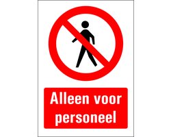 Alleen personeel sticker 148 x 210 mm
