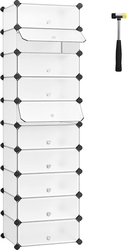 Modern Tödi 04 schoenenrek met kapstok, kleur: mat wit - afmetingen: 40