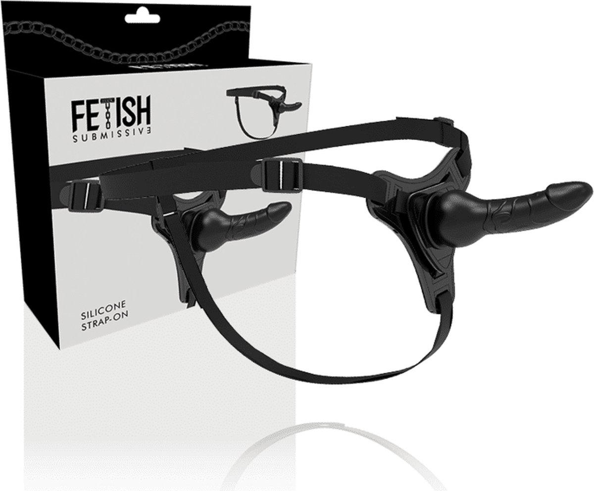 FETISH SUBMISSIVE HARNESS | Fetish Submissive Silicone Strap-on Black 16cm Realistic