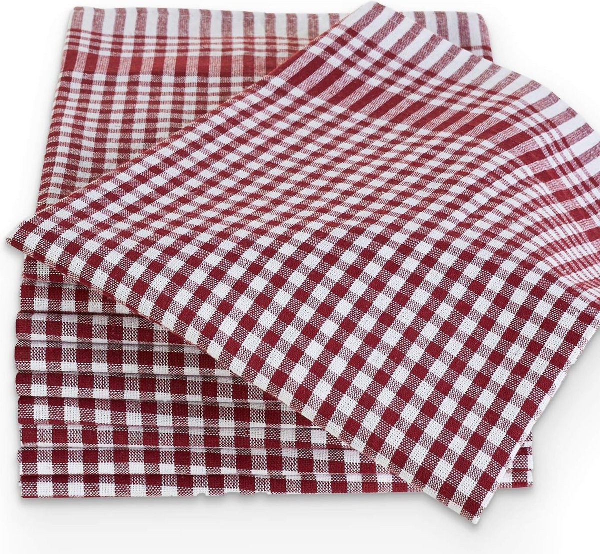 Theedoeken Set van 10 - Rood - 50 x 70 cm - 100% Katoen Keukendoeken, Handdoeken