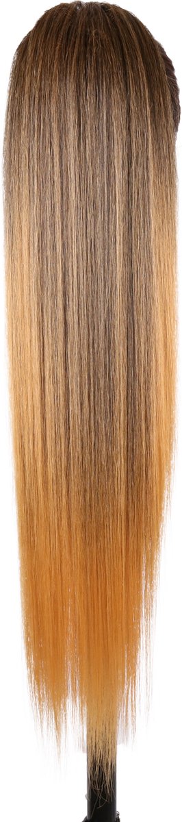 Miss Ponytails - Yaki Straight ponytail extentions - 28 inch - Zwart/ Blond T1B/27 - Hair extentions - Haarverlenging - Paardenstaarten
