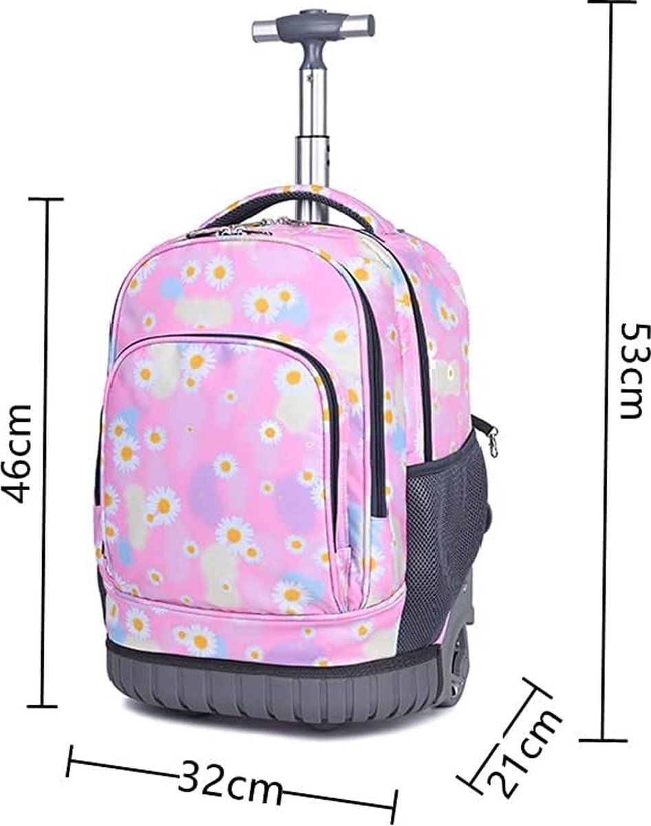 Chariot à Dos à Roulettes Pliable Alliage Aluminium - Sac à Dos Avec Sangle Et Roues 360° Pour Voyage Et École