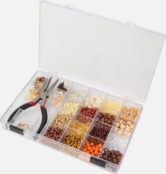 Perles de Luxe - boîte à perles - différentes couleurs - 22 compartiments -  y compris... | bol