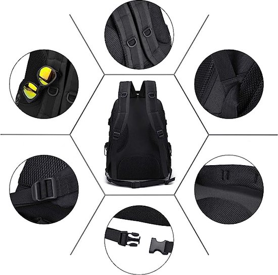 HUNTVP Mini tactische rugzak van 12 l/15 l/20 l/30 l, Molle-schooltas voor kinderen, heren en dames, voor de jacht, kamperen, wandelen, in het zwart/bruin/camo/groen