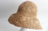 Flower hat- Accessories Junkie Amsterdam- Strandhoeden- Stro papier- Effen- Dames- Zand