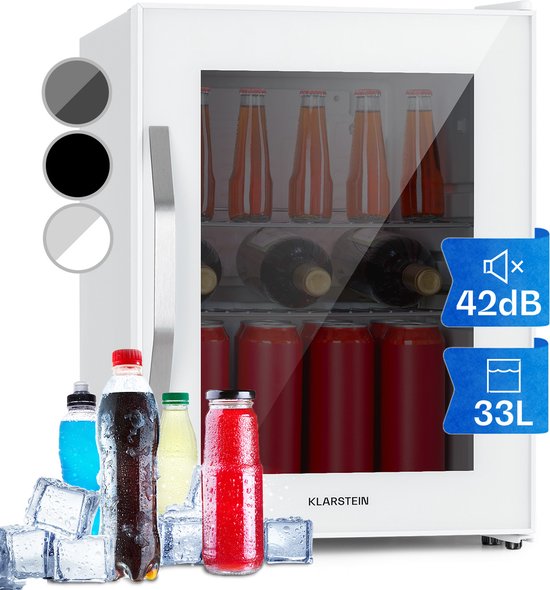 Koelkast: Beersafe M Quartz koelkast 33 liter 2 schappen glazen panoramadeur, van het merk Klarstein
