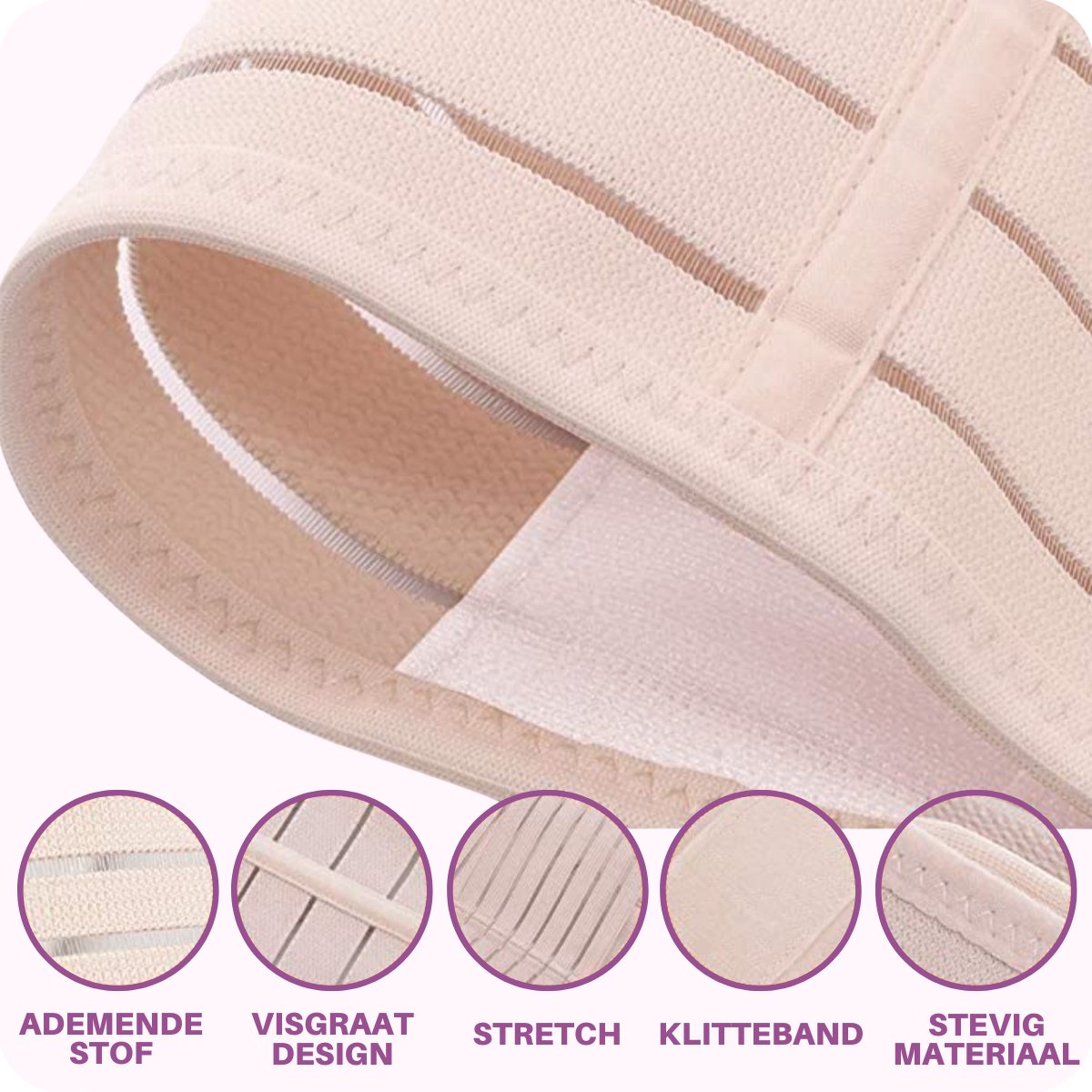 JT Beauty Care 3 in 1 Postpartum Buikband Nude Maat M – Na Zwangerschap - Bekkenband – Zwangerschapsband - Sluitlaken - Belly Binder – Zwangerschapskleding – Waist Trainer - Postnatale Sluitband – Steunband Gift Mama – Buikbrace Kado - Cadeau Moeder – foto 4