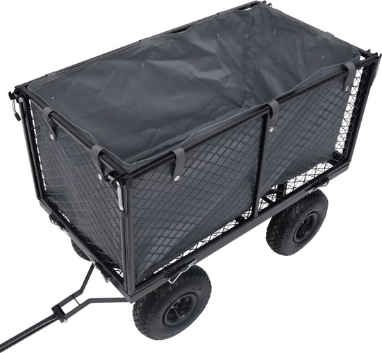 vidaXL - Tuinwagenvoering - 81x41x40 - cm - stof - donkergrijs van VidaXL — afbeelding 4