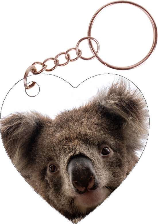 Sleutelhanger hartje 5x5cm - Koala - Foto Close Up