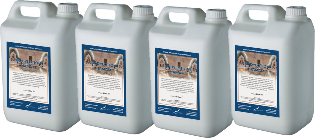 Goedkoopste Bodylotion Hamam 5 Liter - set van 4 stuks - navulling - Voordeelverpakking