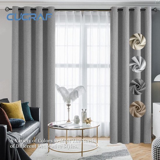 Rideaux Opaques à Plis, Lot De 2, H 175 X L 140 Cm, Rideau Thermique