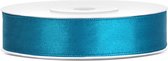 1x Hobby / décoration rubans de satin bleu turquoise 1,2 cm / 12 mm x 25 mètres - Ruban cadeau ruban / ruban de satin - Rubans bleu turquoise - Matériel de loisirs - Matériel d'emballage