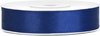 1x Hobby/decoratie donker blauw satijnen sierlinten 1,2 cm/12 mm x 25 meter - Cadeaulint satijnlint/ribbon - Donker blauwe linten - Hobbymateriaal benodigdheden - Verpakkingsmaterialen