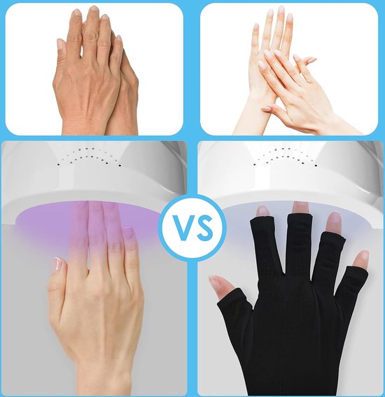 UV-beschermende handschoenen voor gelnagellampen, professionele UPF50+ UV-beschermende handschoenen voor manicure hand UV-bescherming vingerloze handschoenen ter bescherming van de handen
